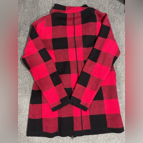Adrienne Vittadini Buffalo Plaid Zip Up Sweater Size M - Picture 6 of 6